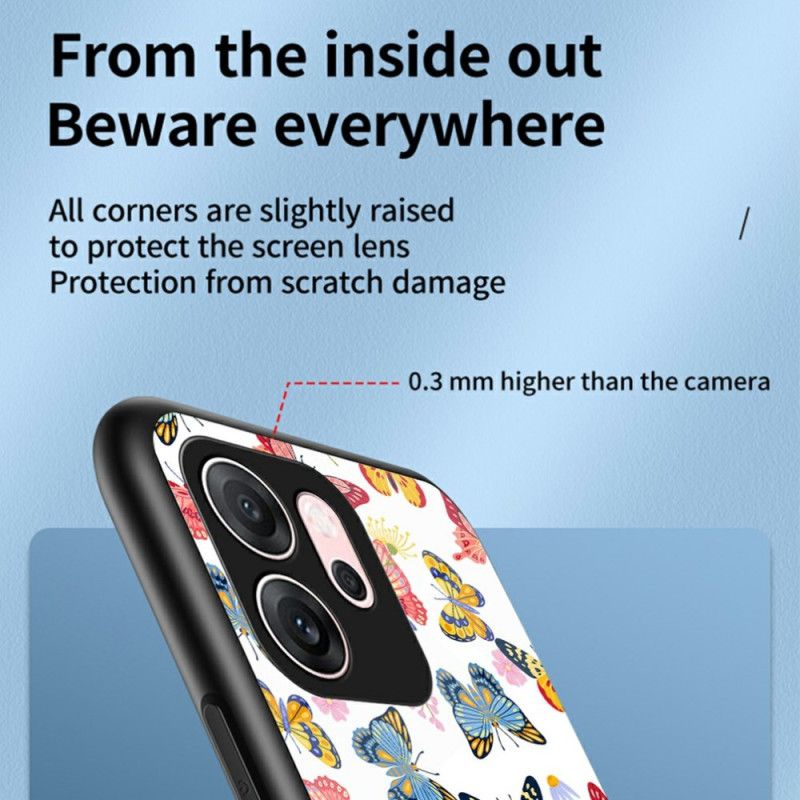 Etui Oppo Reno 14f 5g Szkło Hartowane Motyl