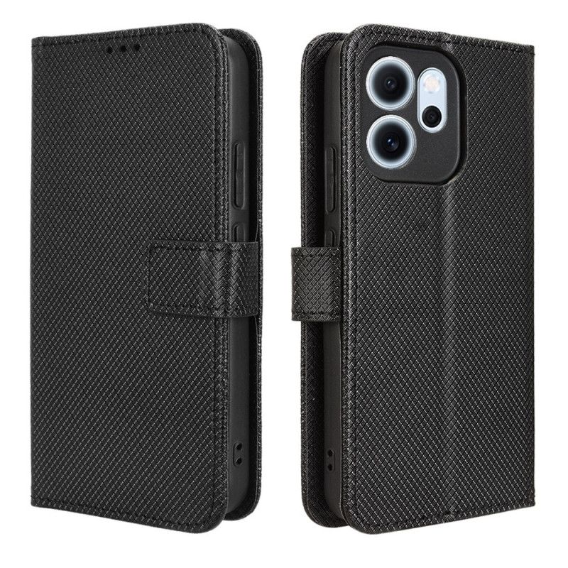 Skórzany Futerał Oppo Reno 14f 5g Etui Na Telefon Teksturowane Diament