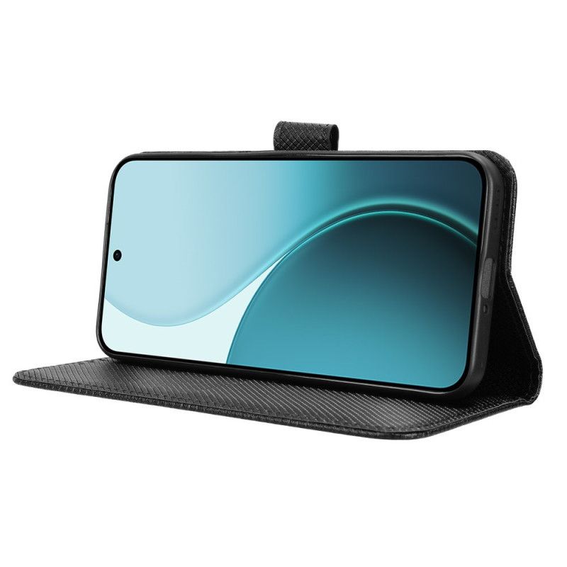 Skórzany Futerał Oppo Reno 14f 5g Etui Na Telefon Teksturowane Diament