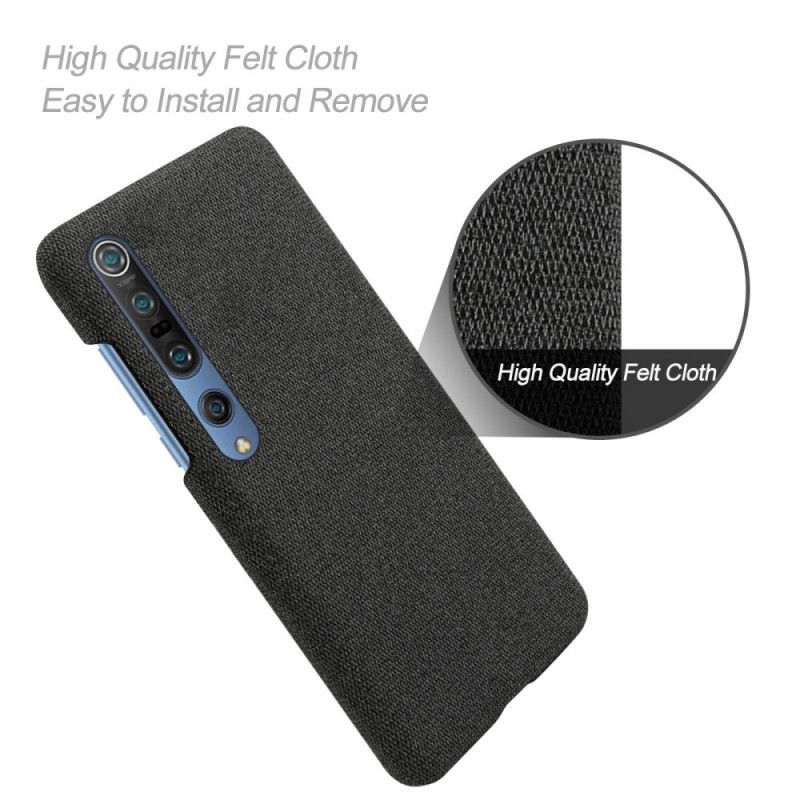 Etui Xiaomi Mi 10 / 10 Pro Granatowy Czarny Tekstura Tkaniny Ksq