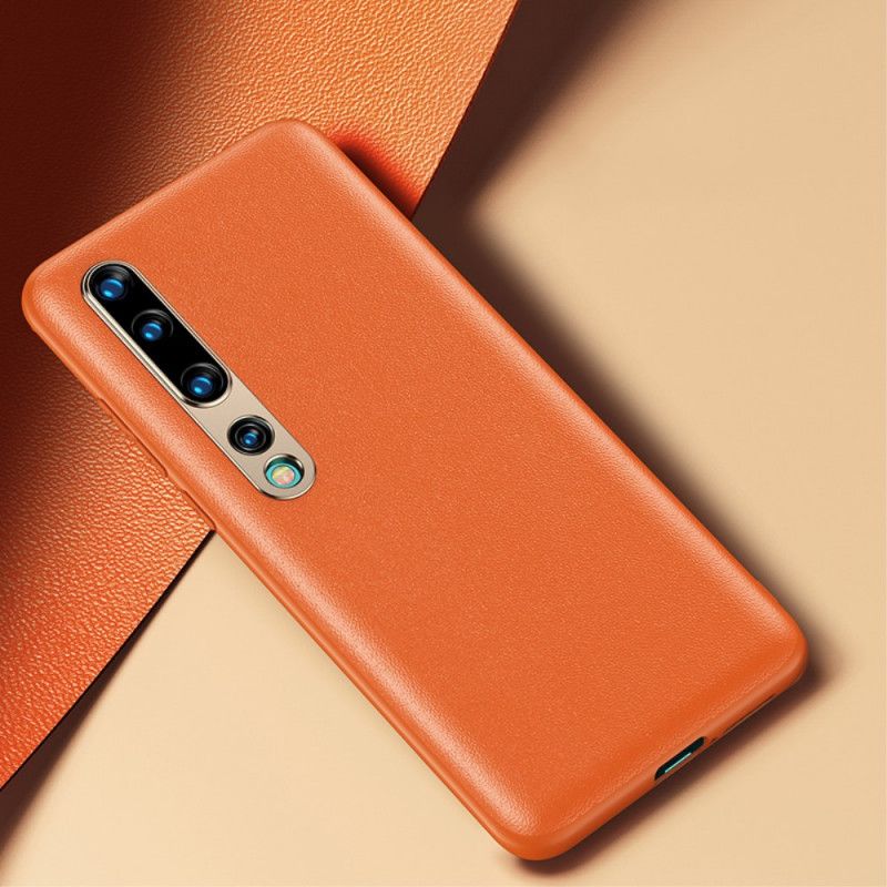 Etui Xiaomi Mi 10 / 10 Pro Pomarańczowy Czarny Kolorowa Skóra Etui Ochronne