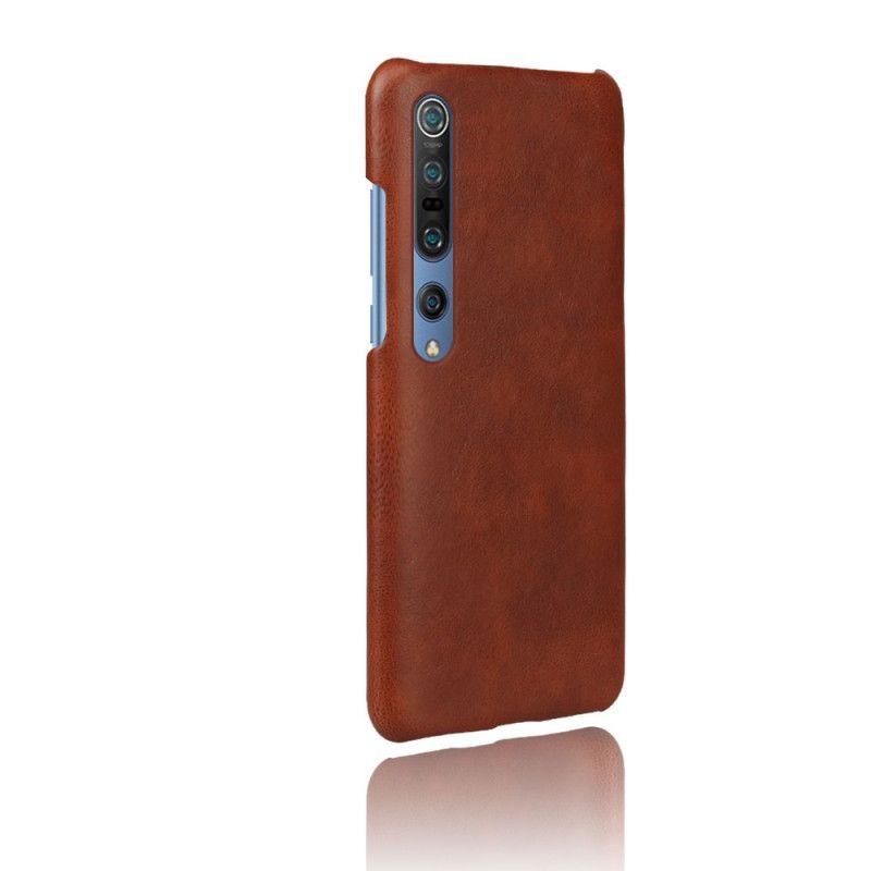Futerały Xiaomi Mi 10 / 10 Pro Granatowy Pomarańczowy Efekt Skóry Liczi Ksq