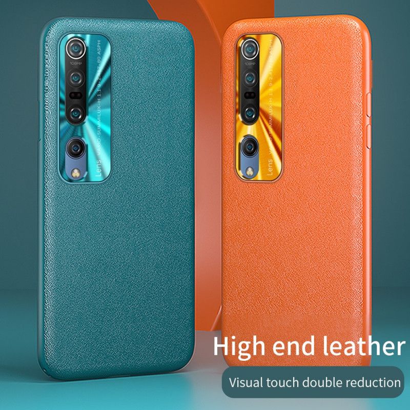 Futerały Xiaomi Mi 10 / 10 Pro Pomarańczowy Czarny Etui na Telefon Efekt Skóry Hybrydowej