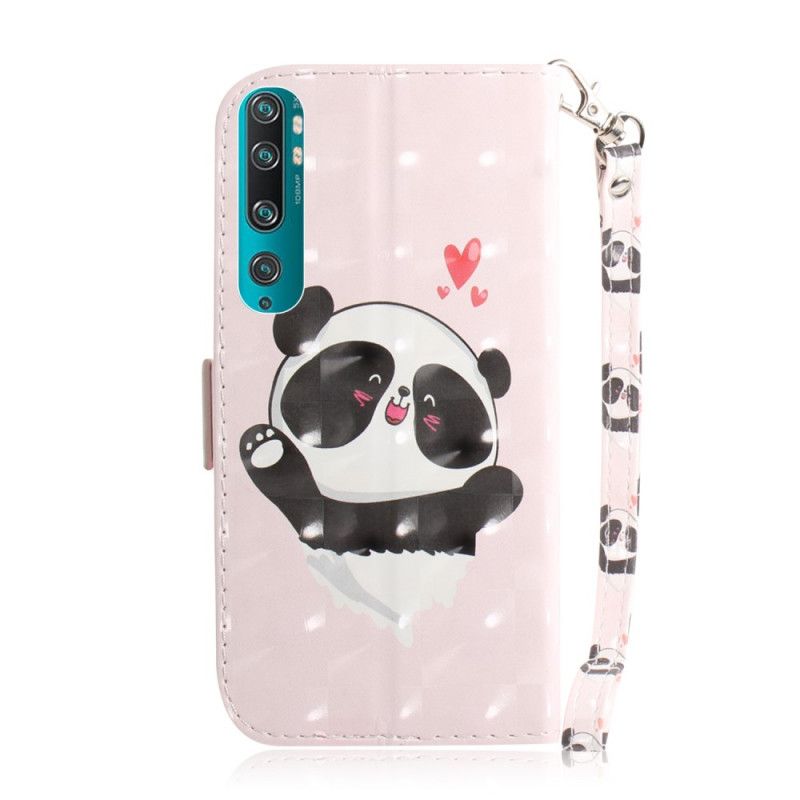 Skórzany Futerał Xiaomi Mi 10 / 10 Pro Etui na Telefon Panda Love Ze Stringami