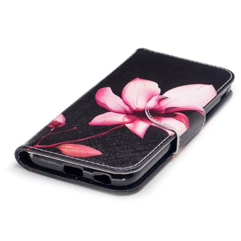 Skórzany Futerał Samsung Galaxy J3 2017 Etui na Telefon Różowy Kwiat