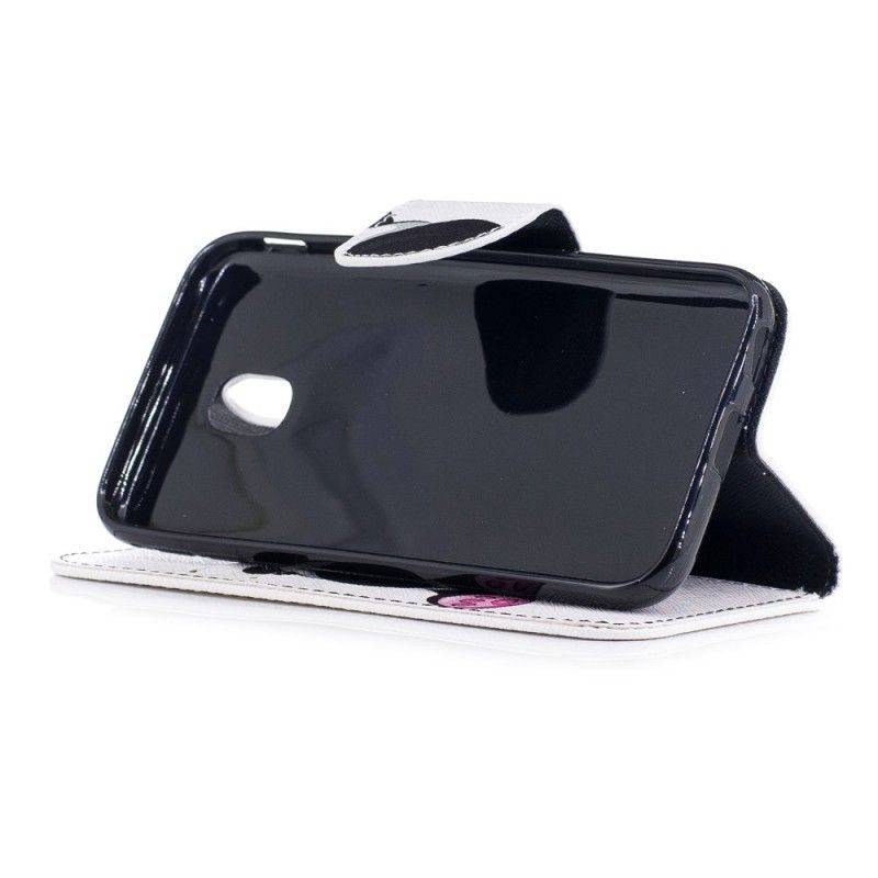 Skórzany Futerał Samsung Galaxy J3 2017 Etui na Telefon Zabawna Panda