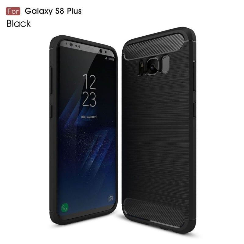 Etui Samsung Galaxy S8 Plus Czerwony Czarny Szczotkowane Włókno Węglowe Etui Ochronne