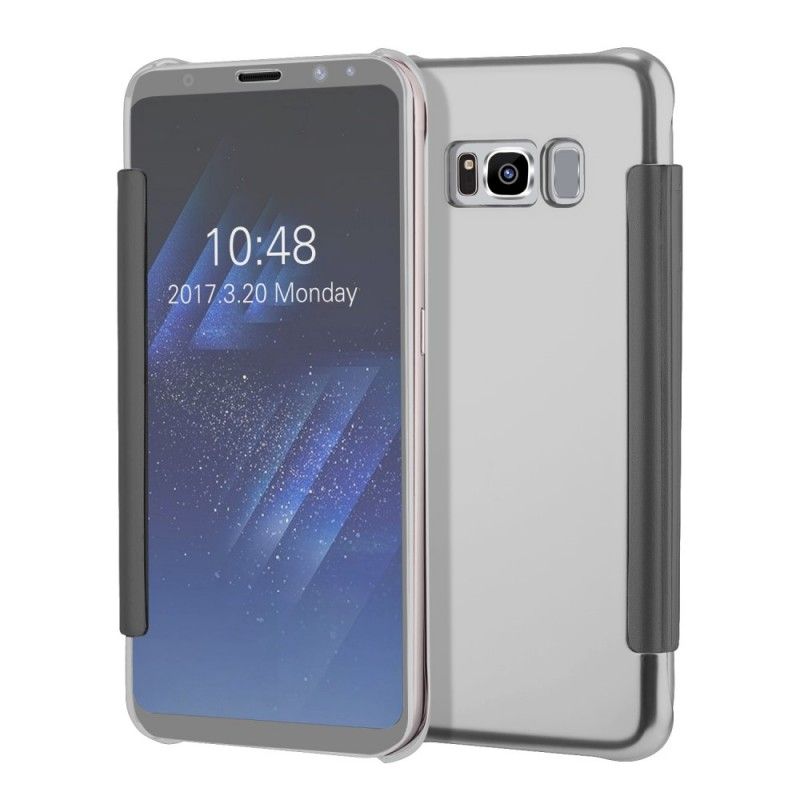 Flip Kotelot Samsung Galaxy S8 Plus Granatowy Czarny Lustro Etui Ochronne