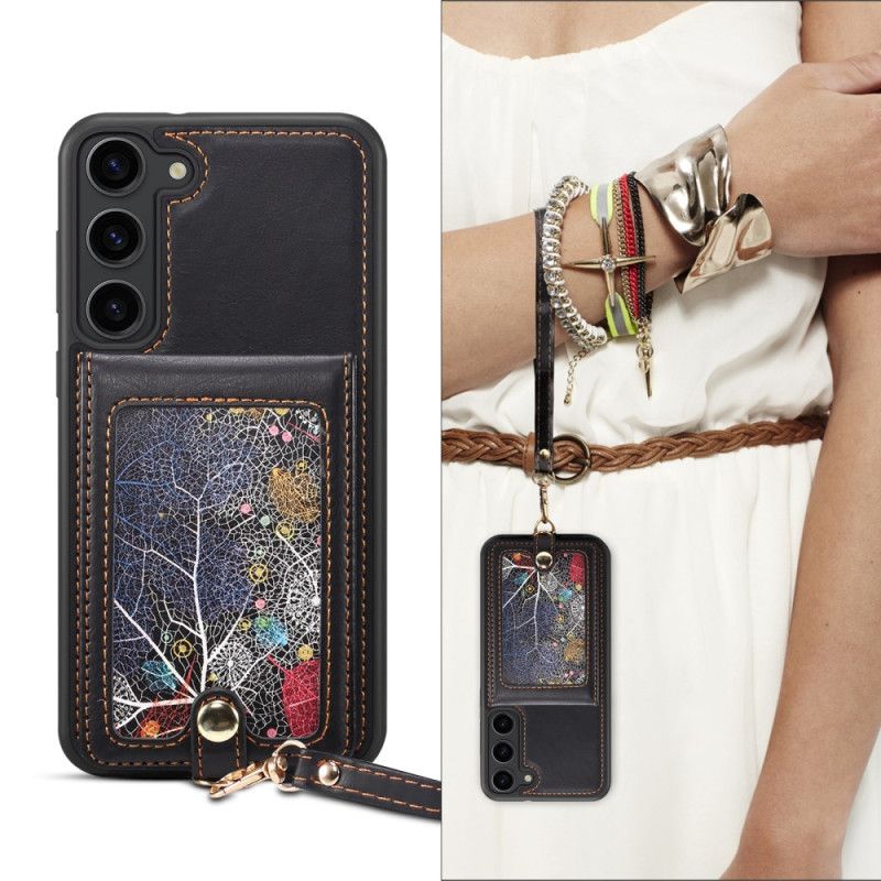 Etui Do Samsung Galaxy S24 5g Z Uchwytem Na Kartę I Paskiem Na Ramię
