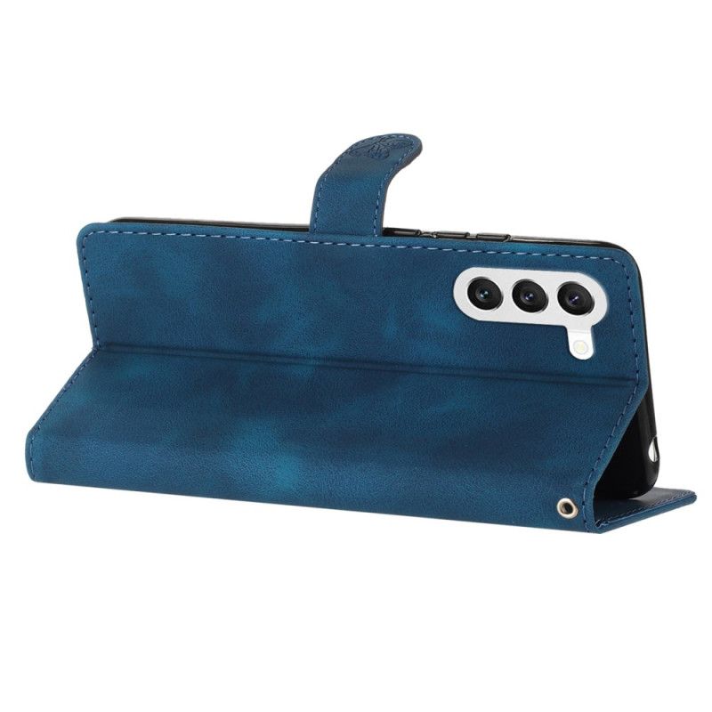 Etui Folio Do Samsung Galaxy S24 5g Dyskretny Kwiatowy Wzór Z Paskiem