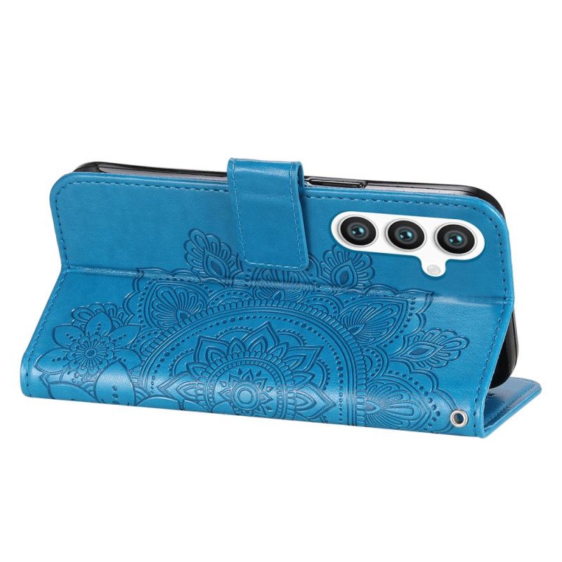 Etui Folio Do Samsung Galaxy S24 5g Kwiatowa Mandala Ze Smyczą