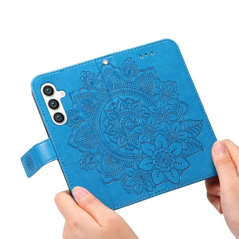 Etui Folio Do Samsung Galaxy S24 5g Kwiatowa Mandala Ze Smyczą