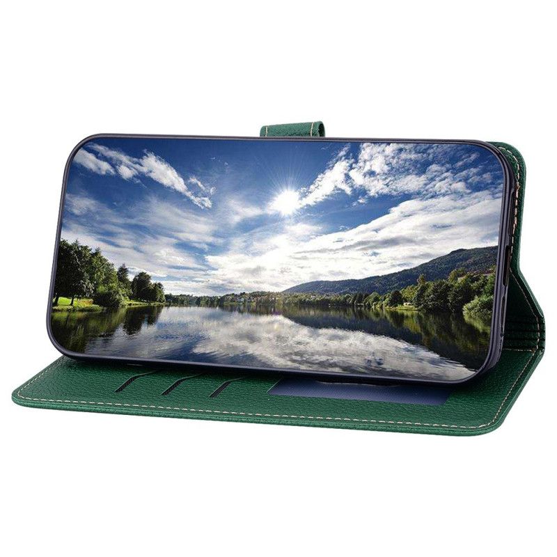 Etui Folio Do Samsung Galaxy S24 5g Sztuczna Skóra Litchi Z Paskiem