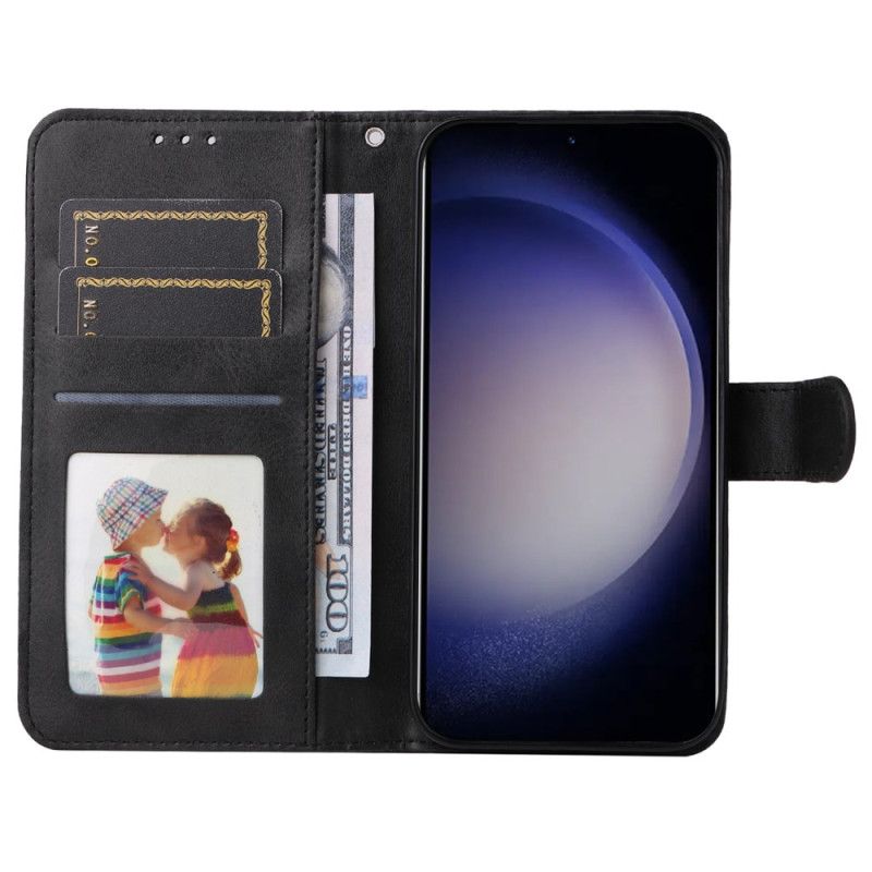 Etui Folio Samsung Galaxy S24 5g Efekt Skóry Z Paskiem Etui Ochronne