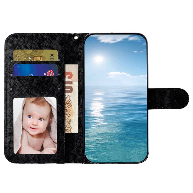 Etui Folio Samsung Galaxy S24 5g Głowa Lamparta Ze Smyczą Etui Ochronne