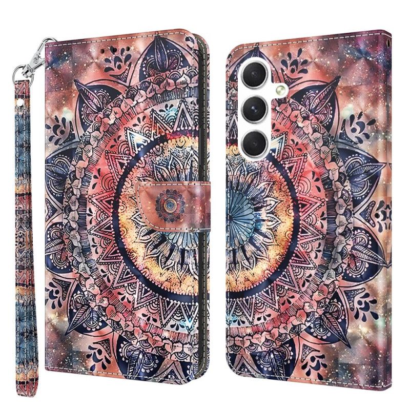 Etui Folio Samsung Galaxy S24 5g Kolorowa Mandala Z Paskiem Etui Ochronne