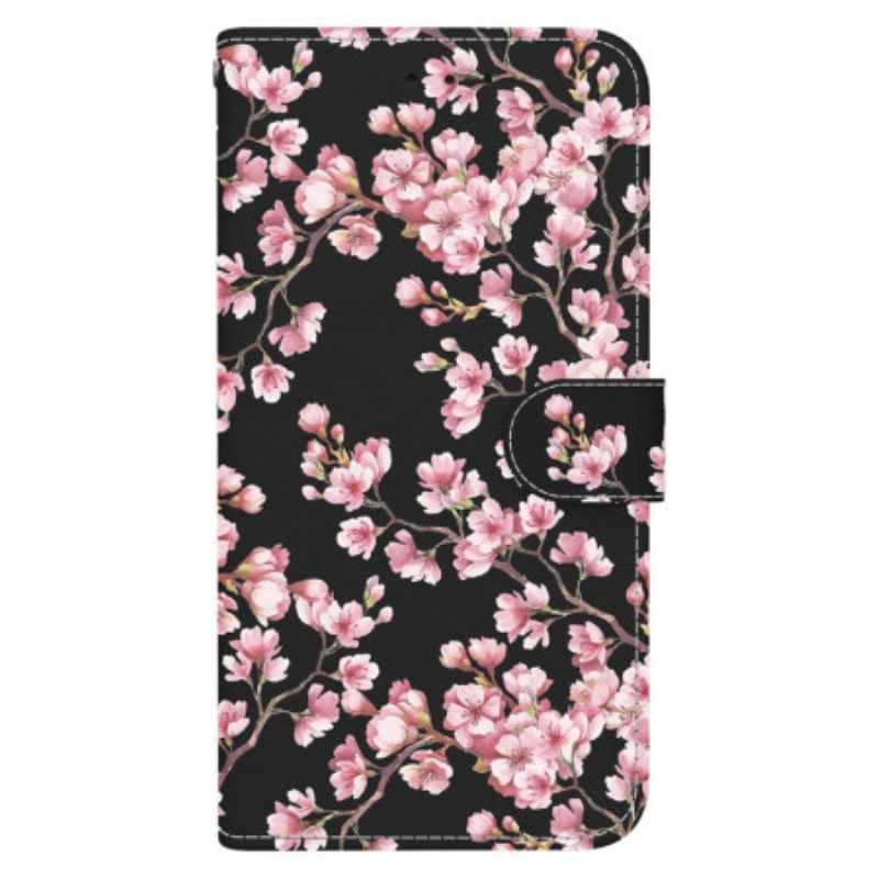 Etui Folio Samsung Galaxy S24 5g Kwiaty Śliwy Przywiązane
