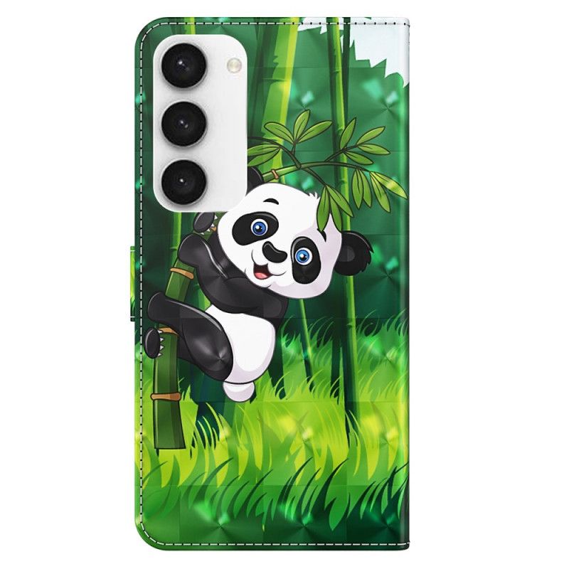 Etui Folio Samsung Galaxy S24 5g Panda Bambusowa Z Paskiem Etui Ochronne