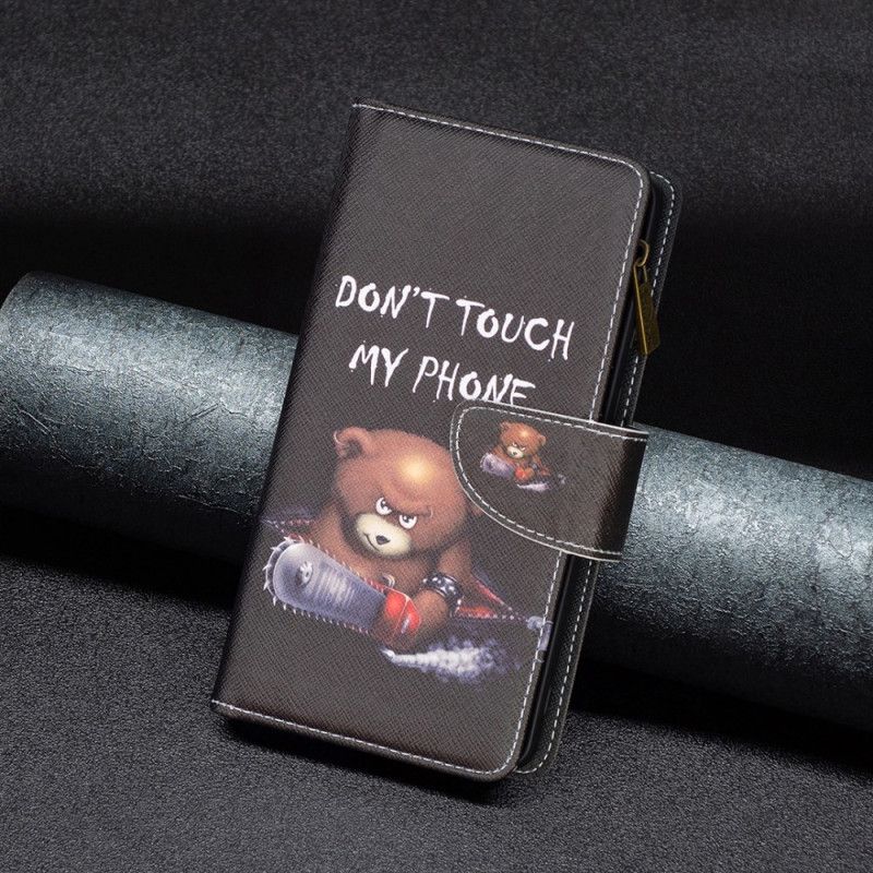 Etui Folio Samsung Galaxy S24 5g Portfel Niebezpiecznego Niedźwiedzia Z Paskiem Etui Ochronne