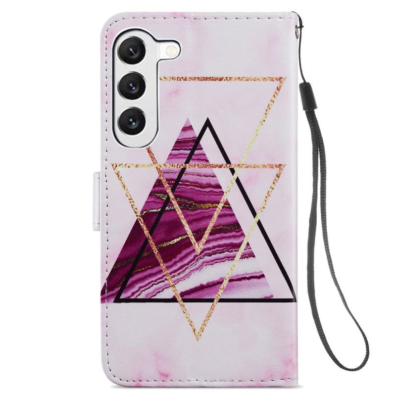 Etui Folio Samsung Galaxy S24 5g Trójkolorowy Marmur Z Paskiem Etui Ochronne
