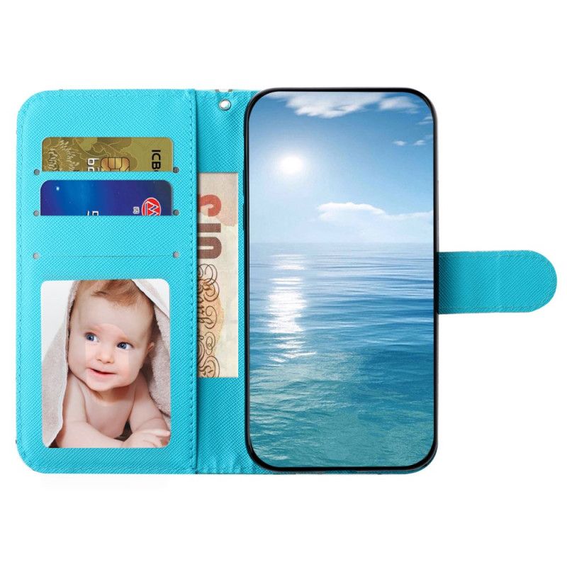 Etui Folio Samsung Galaxy S24 5g Wilk Śnieżny Z Paskiem Etui Ochronne