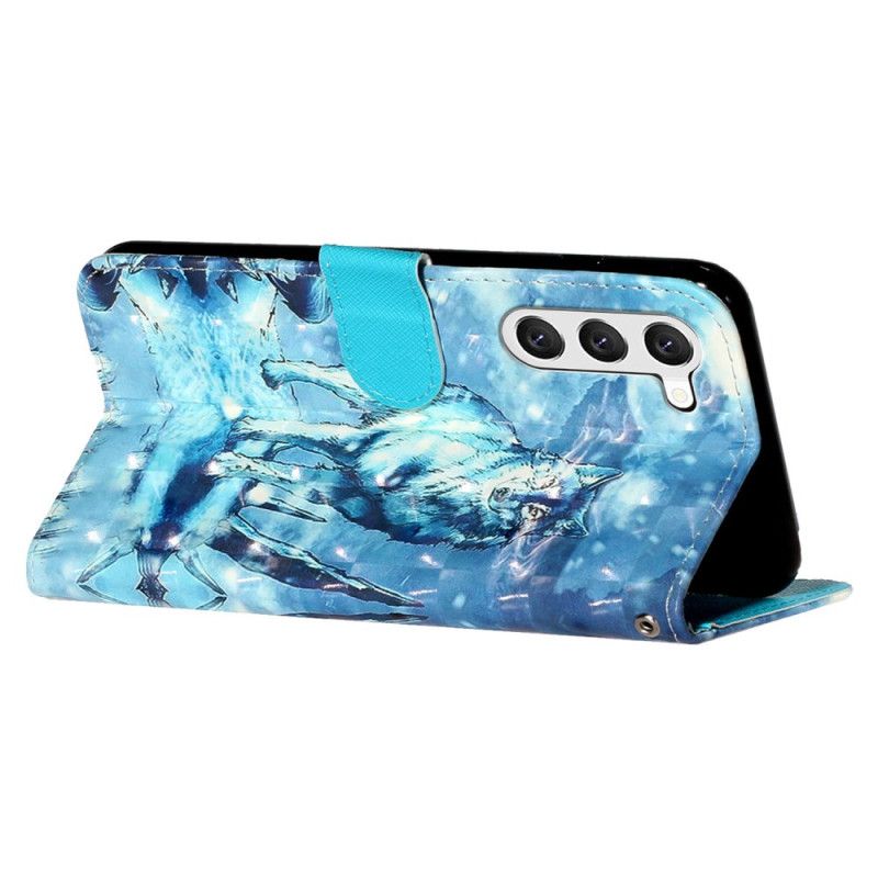 Etui Folio Samsung Galaxy S24 5g Wilk Śnieżny Z Paskiem Etui Ochronne