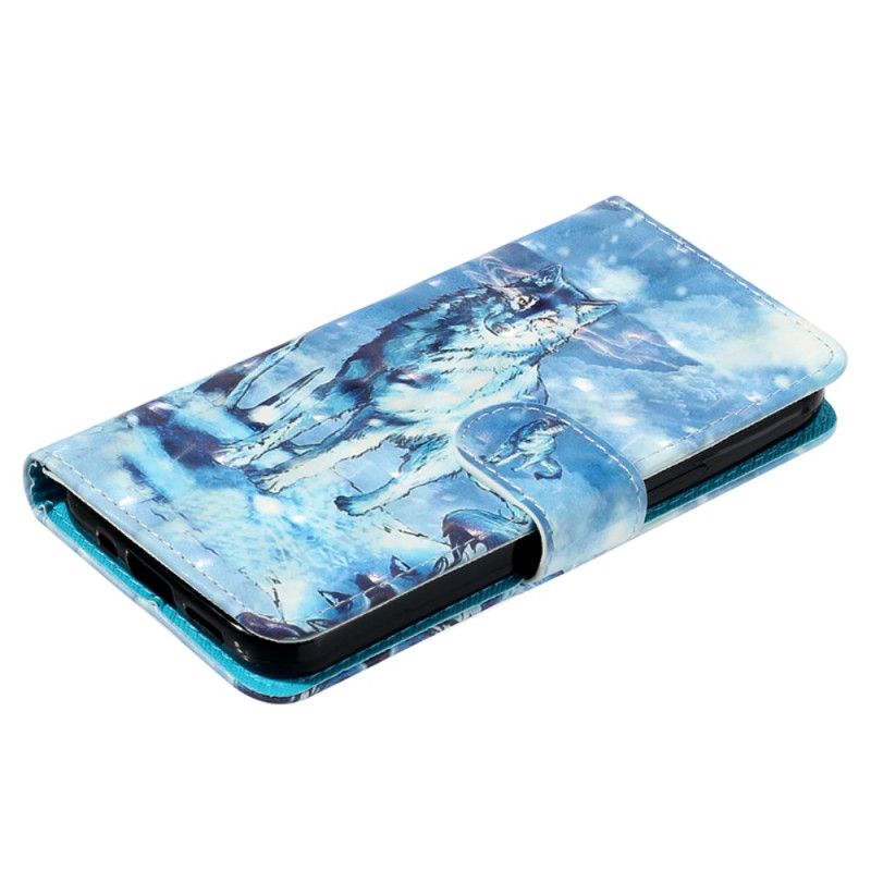 Etui Folio Samsung Galaxy S24 5g Wilk Śnieżny Z Paskiem Etui Ochronne