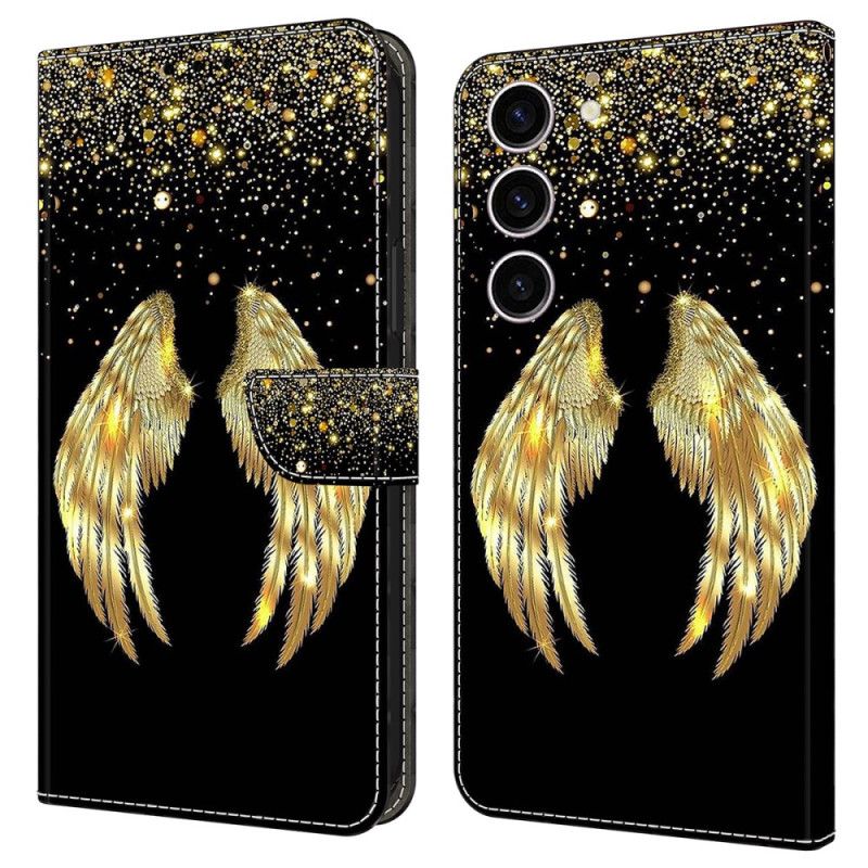 Etui Folio Samsung Galaxy S24 5g Złote Skrzydła Etui Ochronne