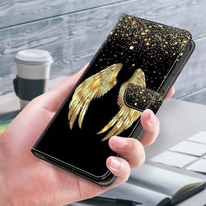 Etui Folio Samsung Galaxy S24 5g Złote Skrzydła Etui Ochronne