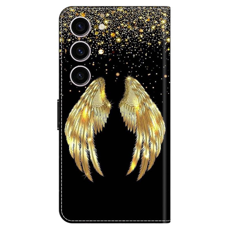 Etui Folio Samsung Galaxy S24 5g Złote Skrzydła Etui Ochronne