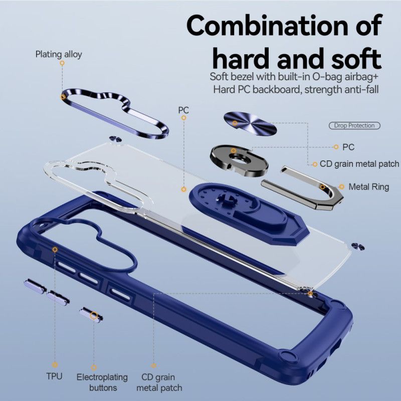 Etui Samsung Galaxy S24 5g Metalowy Pierścień Podtrzymujący Etui Ochronne
