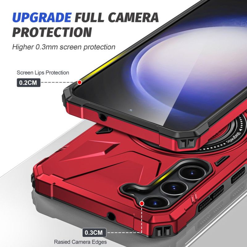 Etui Samsung Galaxy S24 5g Metalowy Uchwyt Pierścieniowy Zgodny Z Magsafe Etui Ochronne