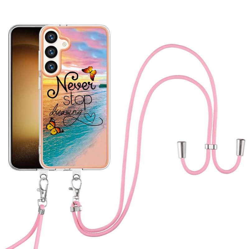 Futerały Samsung Galaxy S24 5g Etui Na Telefon Seria Marmurowa Ze Sznurkiem
