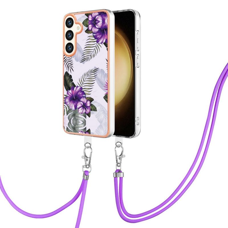 Futerały Samsung Galaxy S24 5g Etui Na Telefon Seria Marmurowa Ze Sznurkiem