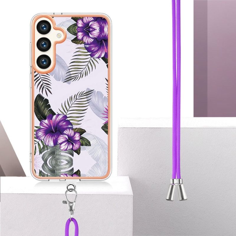 Futerały Samsung Galaxy S24 5g Etui Na Telefon Seria Marmurowa Ze Sznurkiem