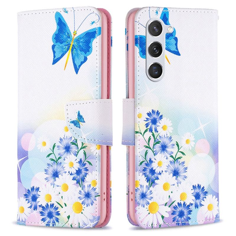 Obudowa Samsung Galaxy S24 5g Etui Na Telefon Niebieskie Motyle I Kwiaty