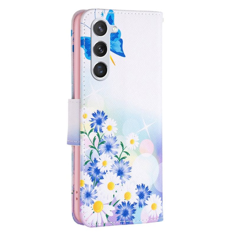 Obudowa Samsung Galaxy S24 5g Etui Na Telefon Niebieskie Motyle I Kwiaty