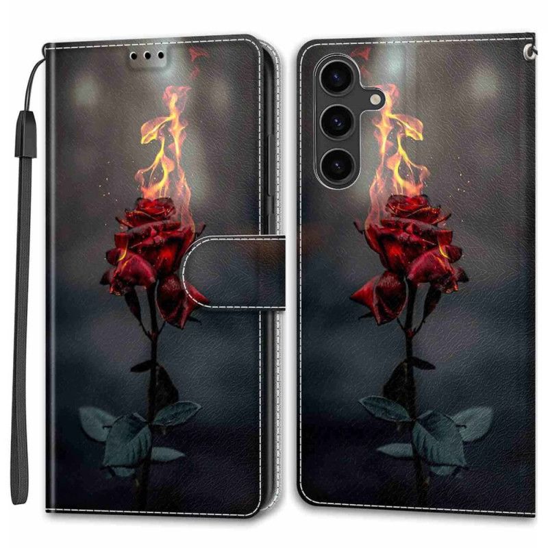 Obudowa Samsung Galaxy S24 5g Etui Na Telefon Ognisty Róż Z Paskiem