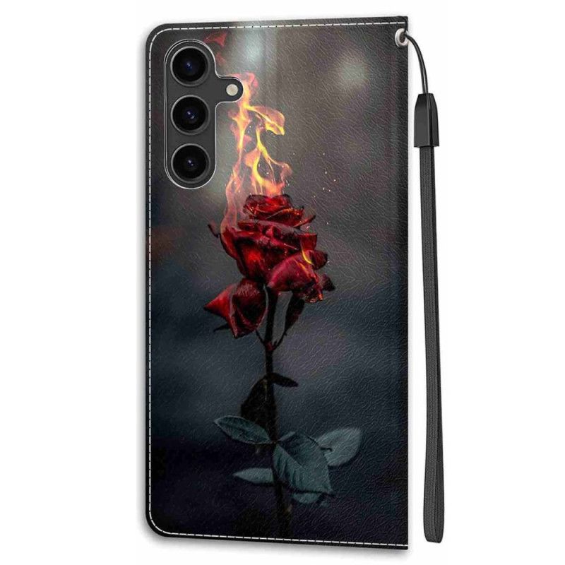 Obudowa Samsung Galaxy S24 5g Etui Na Telefon Ognisty Róż Z Paskiem