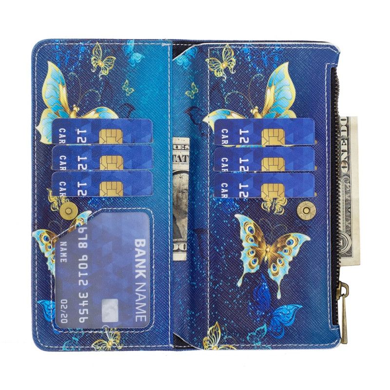 Obudowa Samsung Galaxy S24 5g Etui Na Telefon Portfel W Złote Motyle Z Paskiem