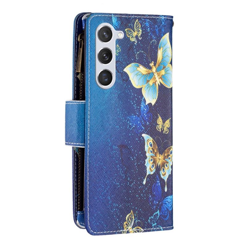 Obudowa Samsung Galaxy S24 5g Etui Na Telefon Portfel W Złote Motyle Z Paskiem