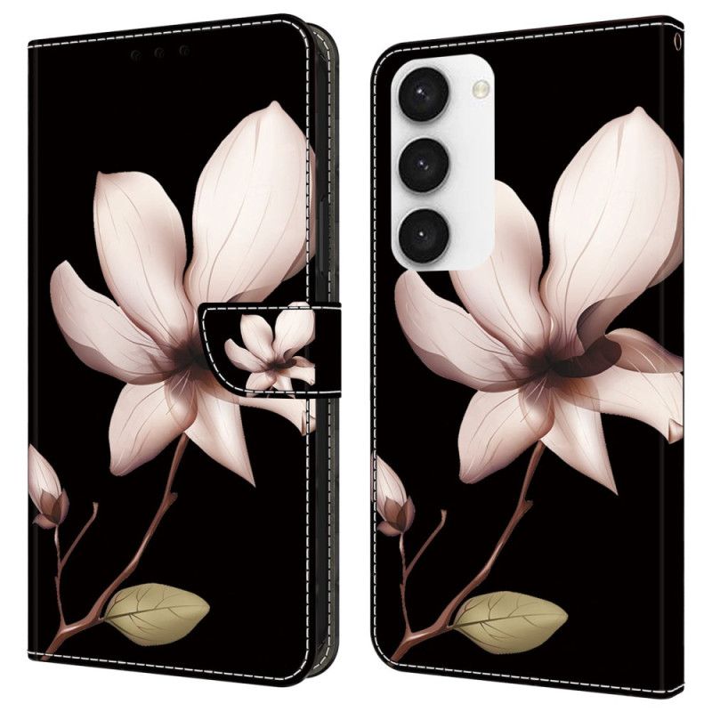 Obudowa Samsung Galaxy S24 5g Etui Na Telefon Różowy Kwiat Na CZarnym Tle