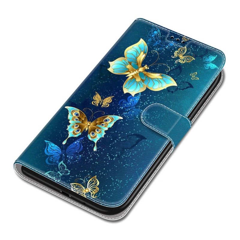 Skórzany Futerał Samsung Galaxy S24 5g Etui Na Telefon Dwa Motyle Z Paskiem
