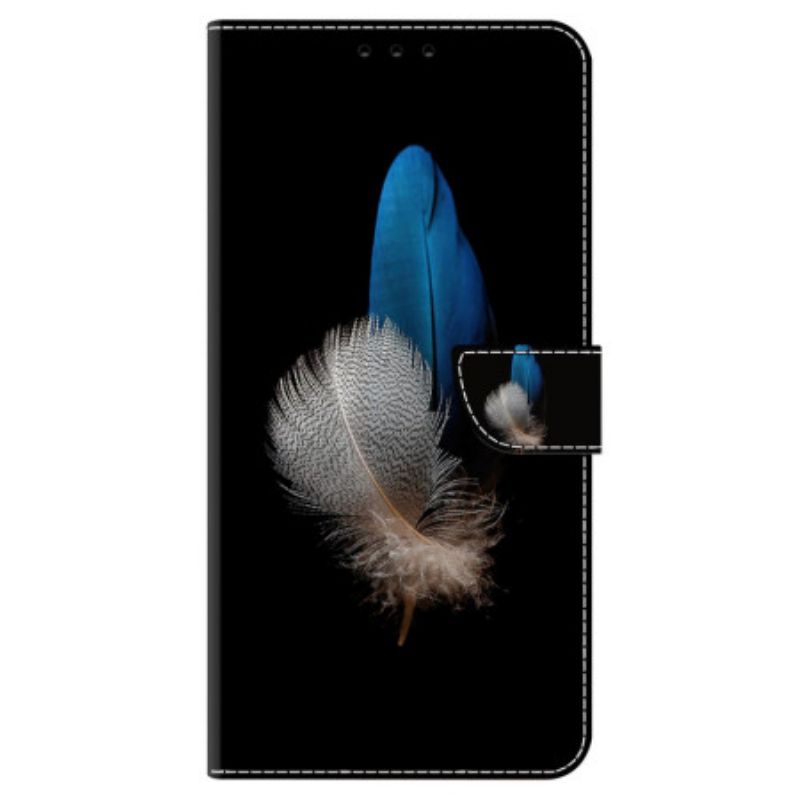 Skórzany Futerał Samsung Galaxy S24 5g Etui Na Telefon Dwa Pióra