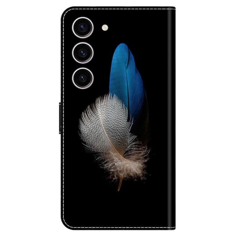 Skórzany Futerał Samsung Galaxy S24 5g Etui Na Telefon Dwa Pióra