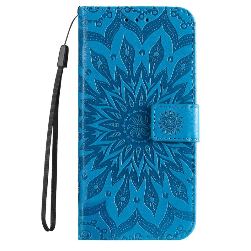 Skórzany Futerał Samsung Galaxy S24 5g Etui Na Telefon Wspaniała Mandala Z Paskiem