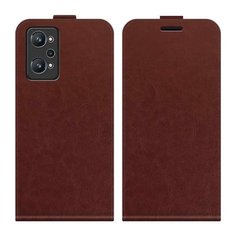 Skórzany Futerał do Realme GT Neo 3T / Neo 2 Etui Folio Pionowa Klapa Z Efektem Skóry