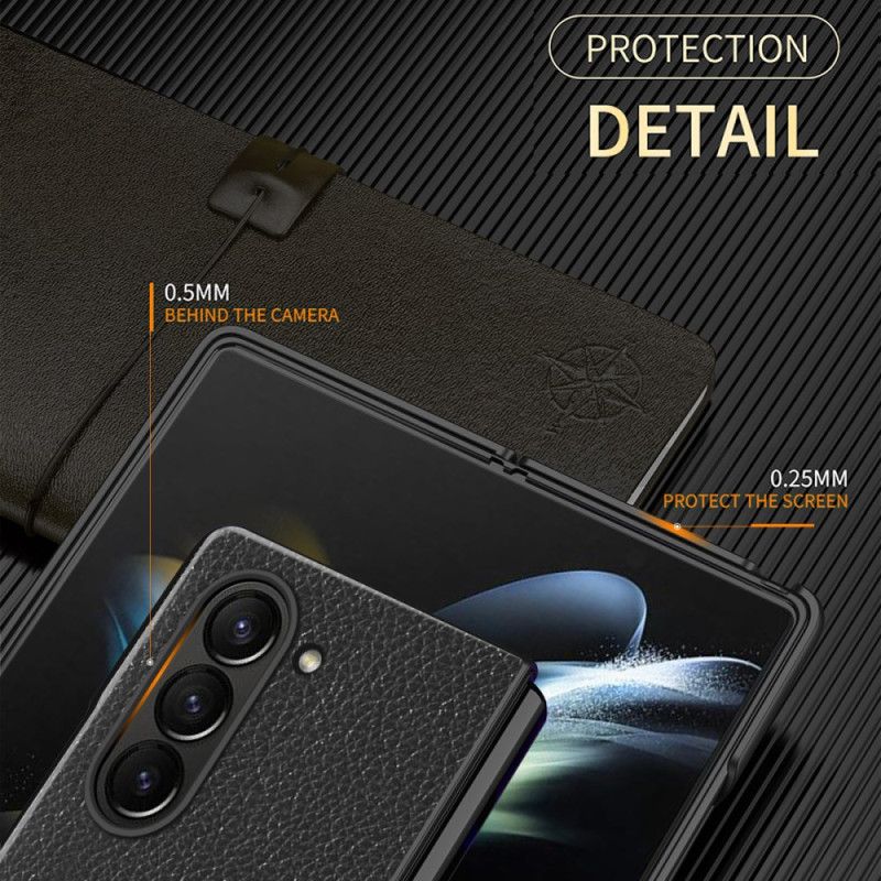 Etui Do Samsung Galaxy Z Fold 6 Sztuczna Skóra Liczi