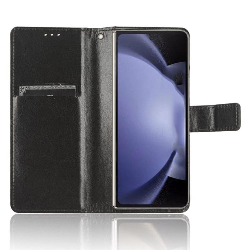 Etui Folio Samsung Galaxy Z Fold 6 Błyszcząca Sztuczna Skóra Etui Ochronne
