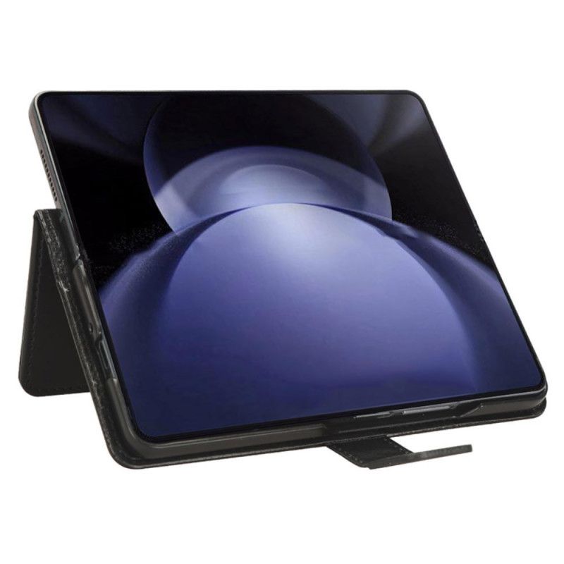 Etui Folio Samsung Galaxy Z Fold 6 Błyszcząca Sztuczna Skóra Etui Ochronne